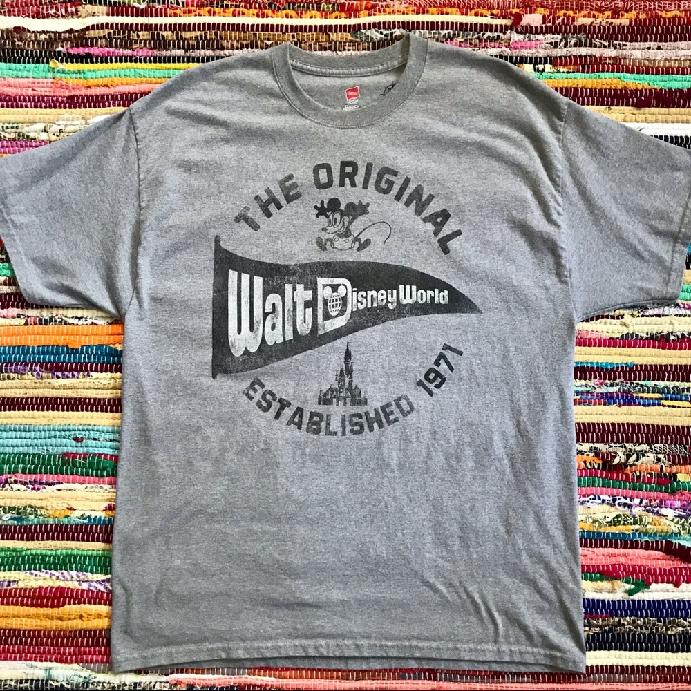Walt Disney World ~ Vintage style grey pennant tee